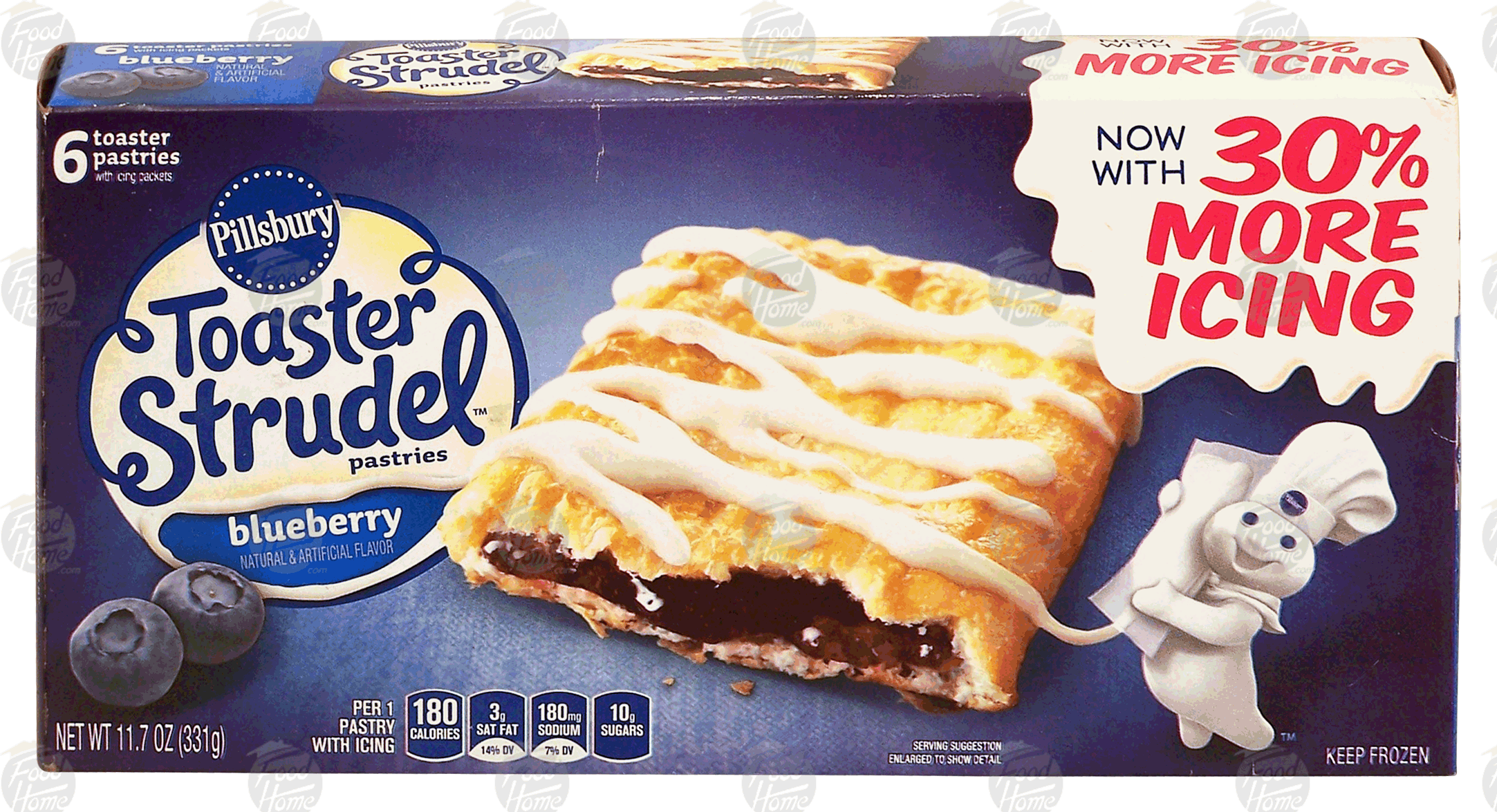 Pillsbury Toaster Strudel blueberry filled toaster pastries with icing packets, 6 count Full-Size Picture